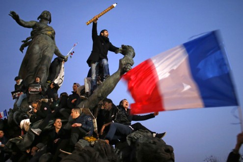 Marche pour la liberté d'expression après l'attaque de Charlie Hebdo en janvier 2015